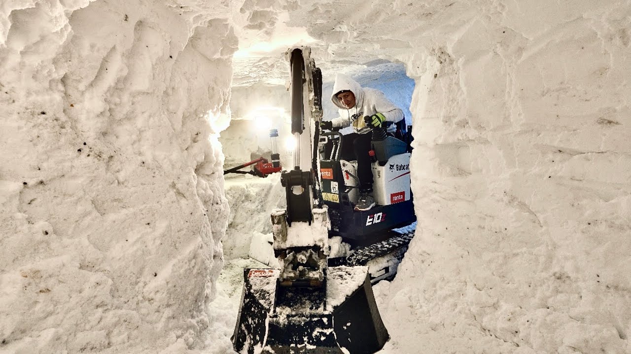 GRÄVER SNÖGROTTA MED MASKINER! 😳