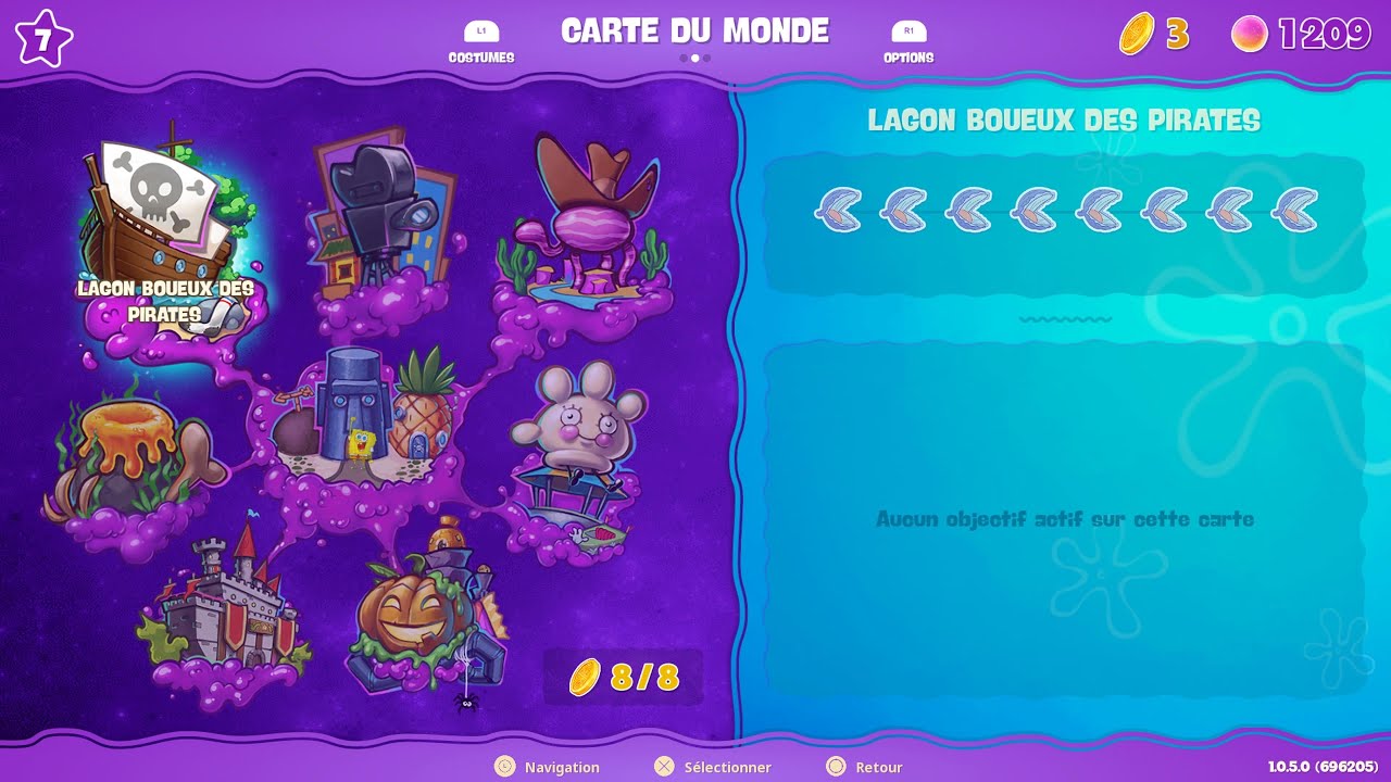 Doublons dor&eacute;s Lagon boueux des pirates Bob l'&eacute;ponge : The Cosmic Shake