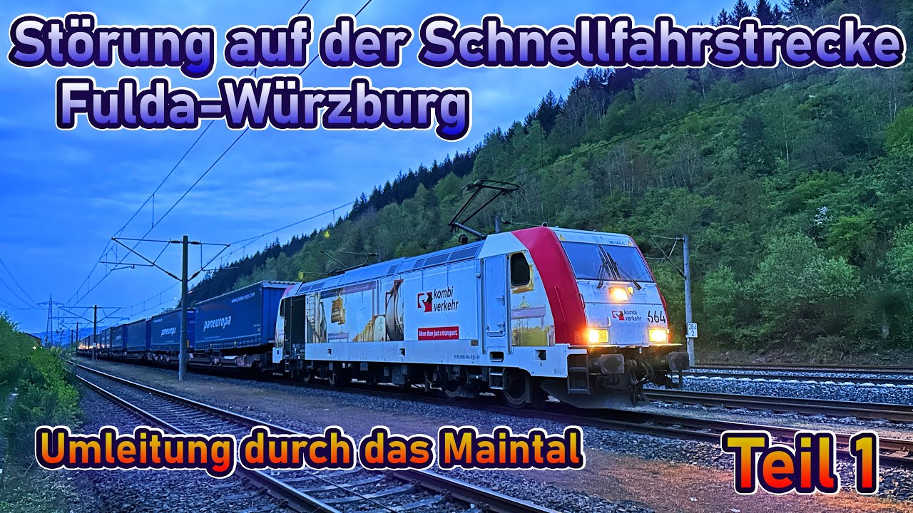 Nachts von Fulda Richtung Süden - größere Störung bei Würzburg! | Lokführervlog #35