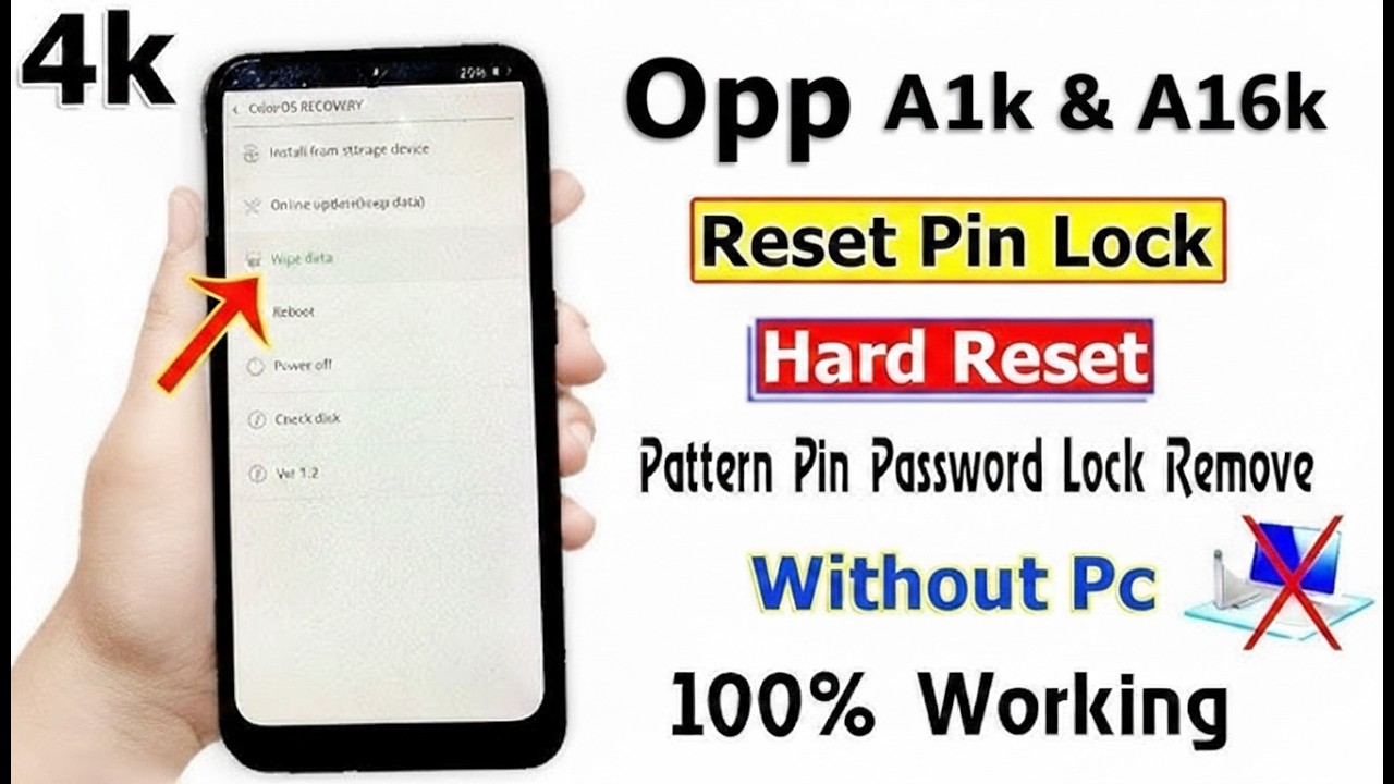 Oppo A16K Hard Reset | Oppo A16K Pattern Unlock Without Pc Oppo a16k a1k hard reset