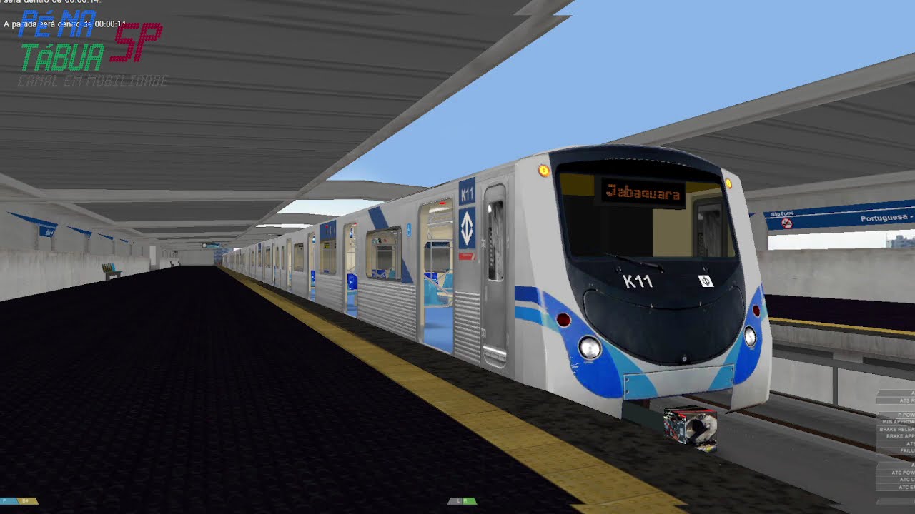 OpenBVE - Linha 1-Azul TUCURUVI X JABAQUARA com Frota K do Metrô SP (CMSP)