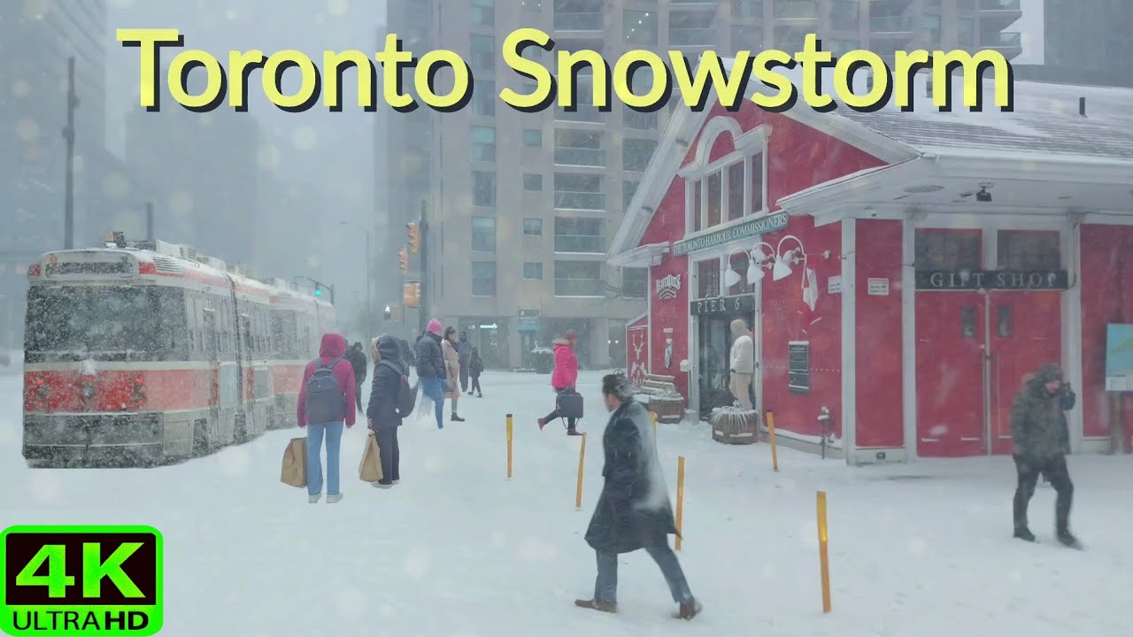 【4K】MOST SIGNIFICANT SNOWFALL HIT GREAT TORONTO AREA | SNOWSTORM DOWNTOWN TORONTO WALK
