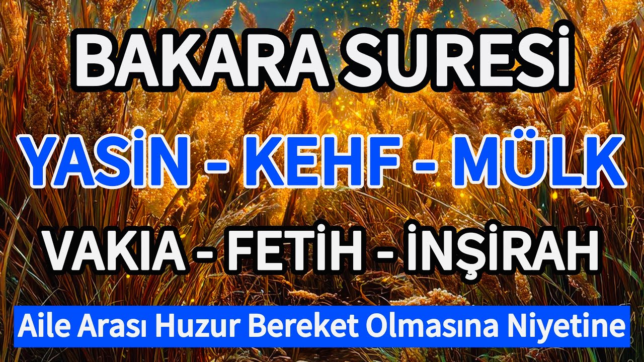 Bakara Suresi - Yasin Suresi - Kehf Suresi - Mülk Suresi - Vakıa Suresi - Fetih ve İnşirah Suresi 🍁