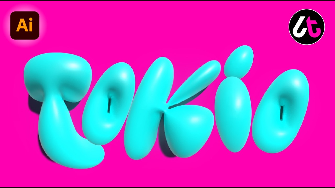 🔥 CÓMO CREAR un EFECTO de texto burbuja en 3D en Illustrator | Paso a paso