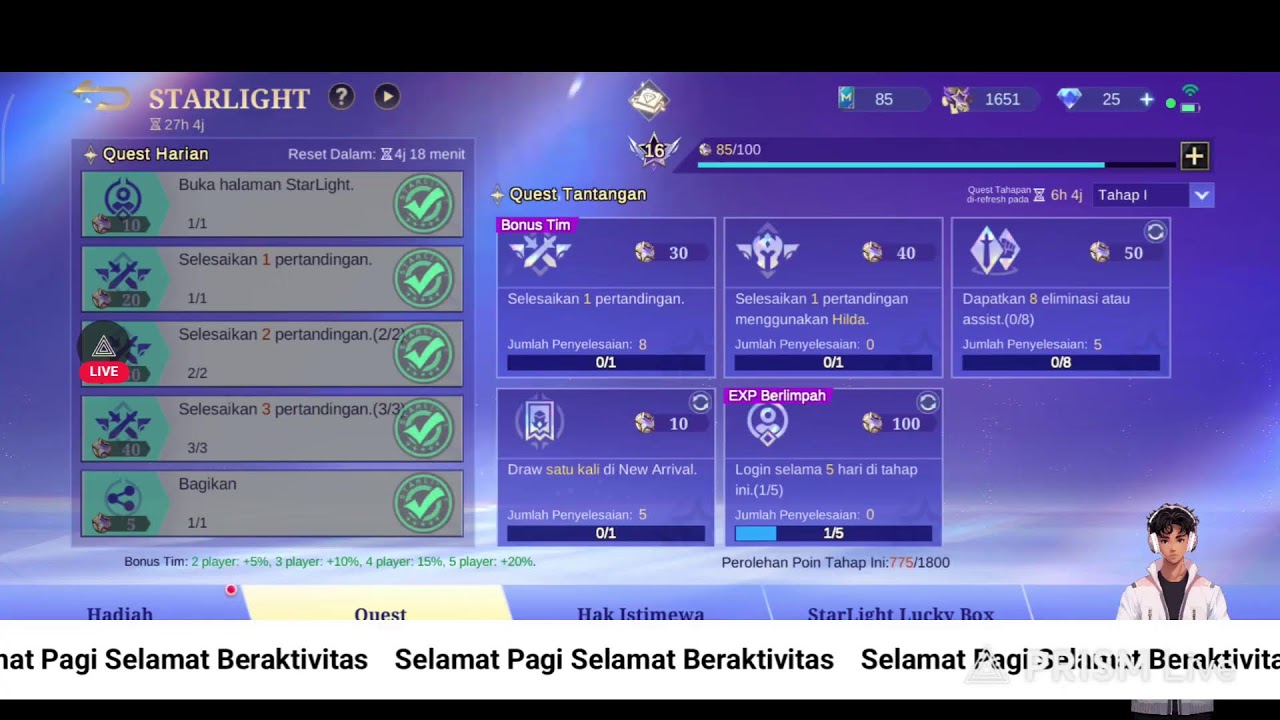 Siaran langsung Gajah