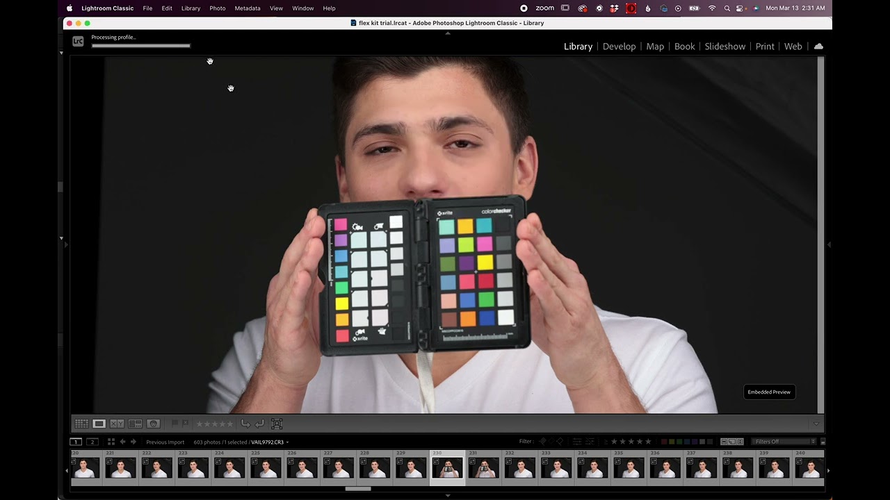 Creating a custom camera profile using the color checker passport from Calibrite