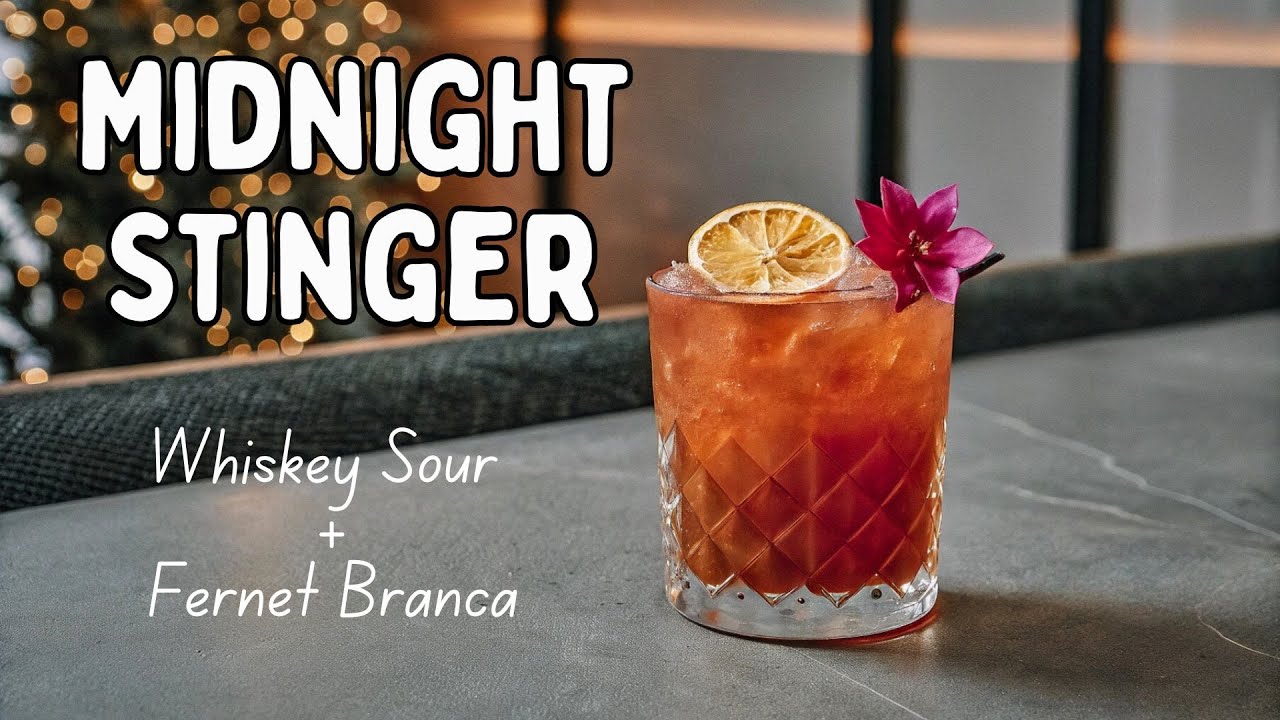 Midnight Stinger - zimowy twist na Whiskey Sour | Domowy Bar