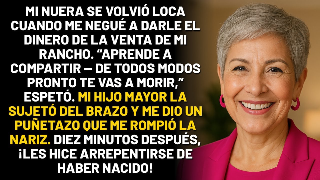 Mi hijo me rompió la nariz cuando me negué a darle el dinero de la venta de mi rancho. Pero luego…