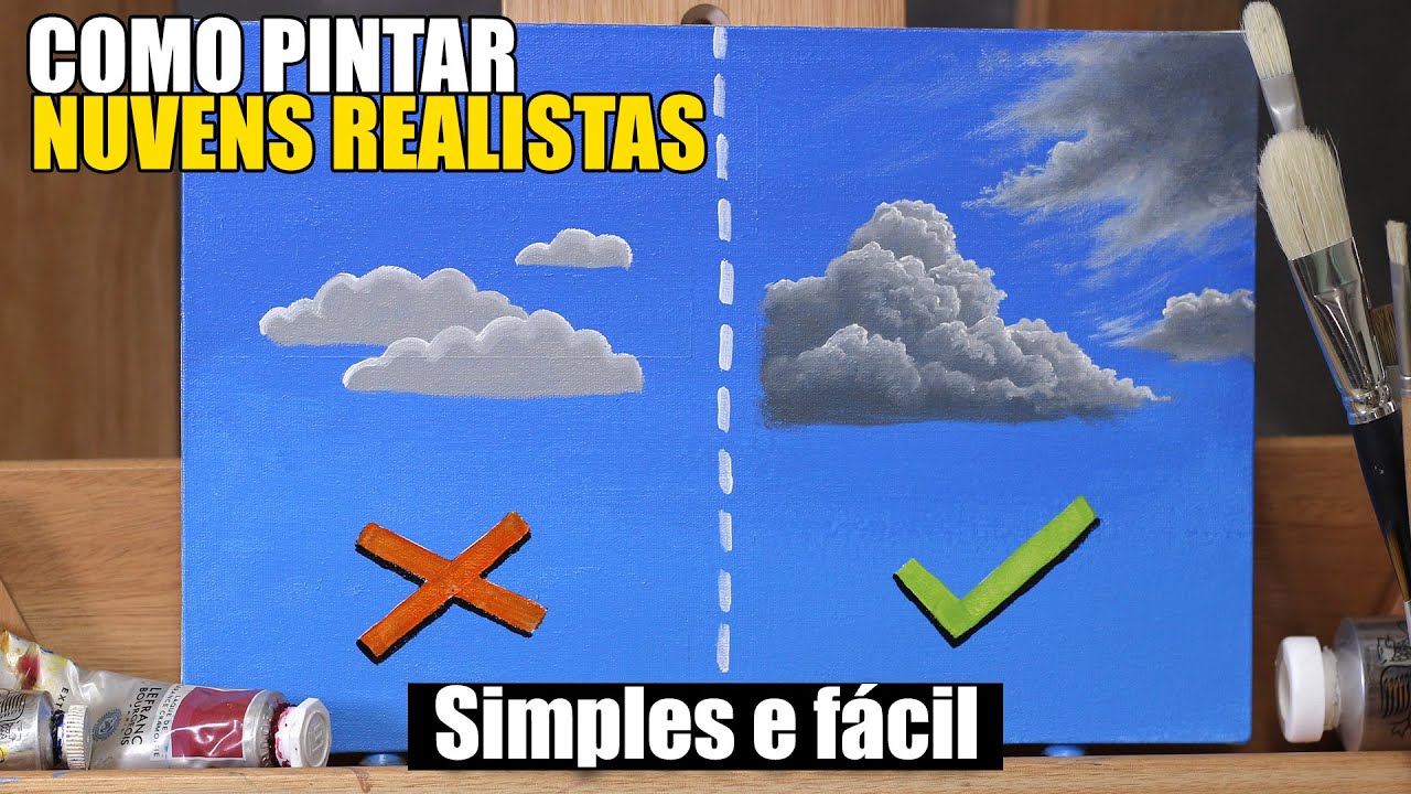 Como pintar NUVENS REALISTAS - Tutorial completo PINTURA A ÓLEO | HOW TO PAINT REALISTIC CLOUDS