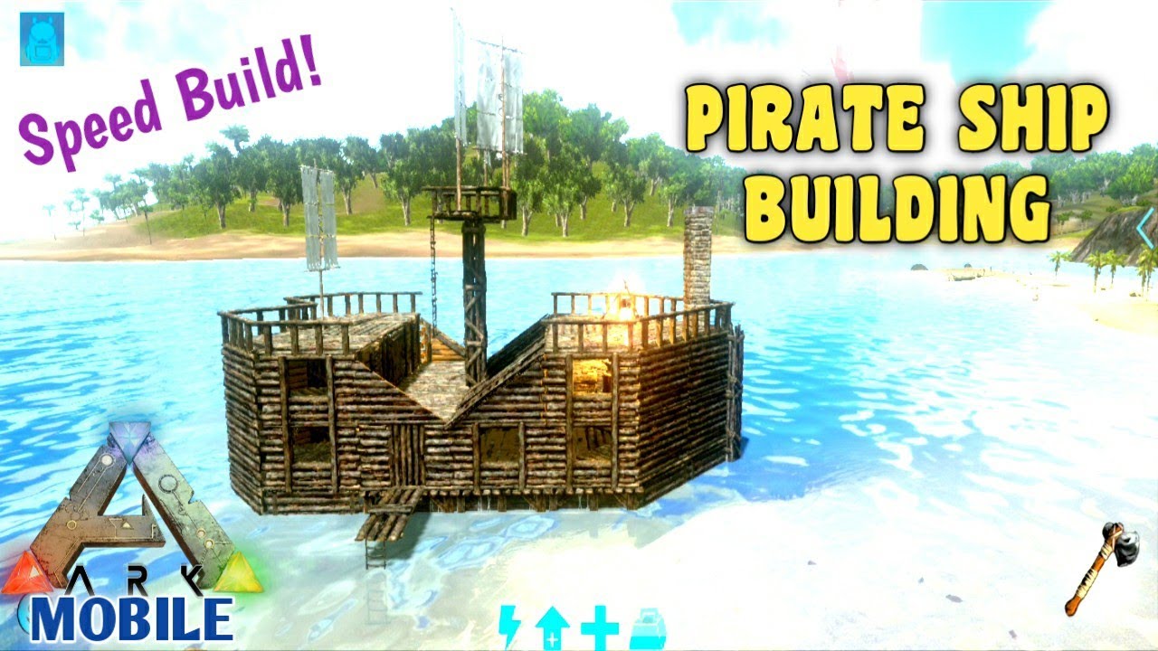 Ark Mobile Raft Pirate Ship Build | How To Build A Pirate Ship In Ark Mobile | 2024