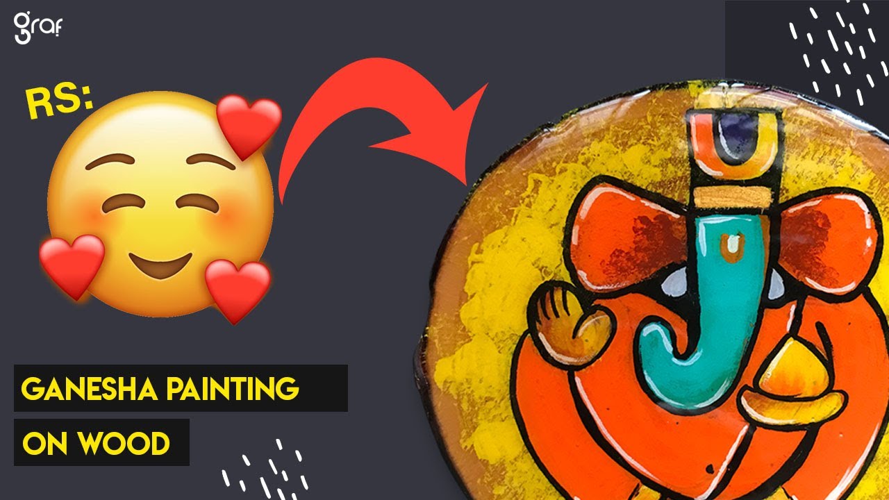 Ganesha painting on wood 😇🎨 DIY easy wood paint art 🙏🏼 👩‍🎨