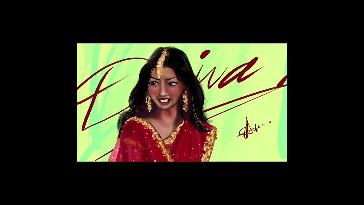 Digital drawing Tutorial of girl in saree 