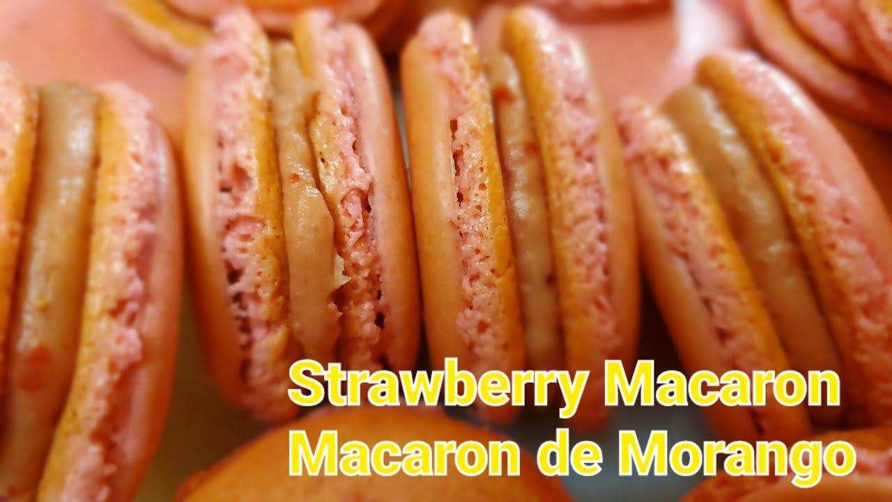 HOW TO MAKE A STRAWBERRY MACARON / COMO FAZER MACARON DE MORANGO