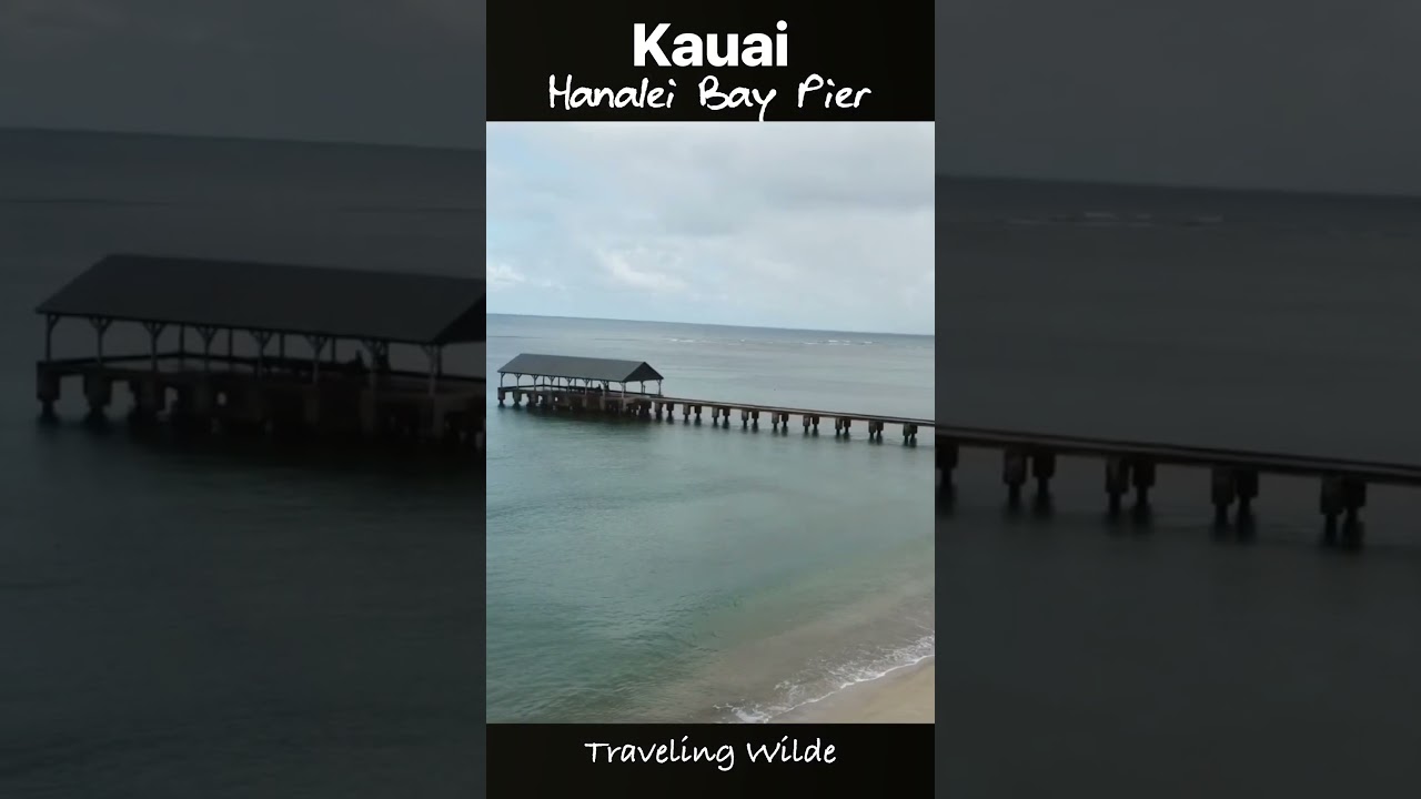 Hanalei Pier Drone Footage - Hanalei Bay Drone Video #travelshorts #kauai
