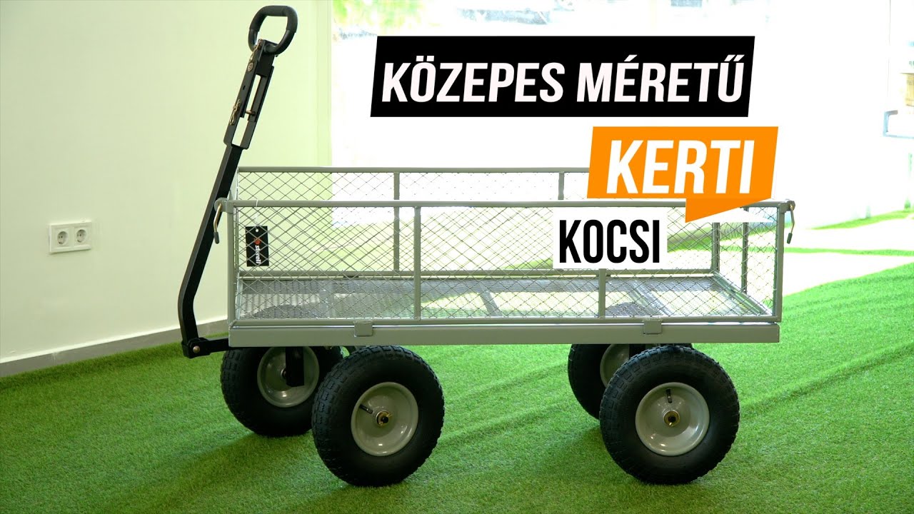 Fém kézikocsi, kerti kocsi 450kg teherbírás metálszürke (1000LBS)
