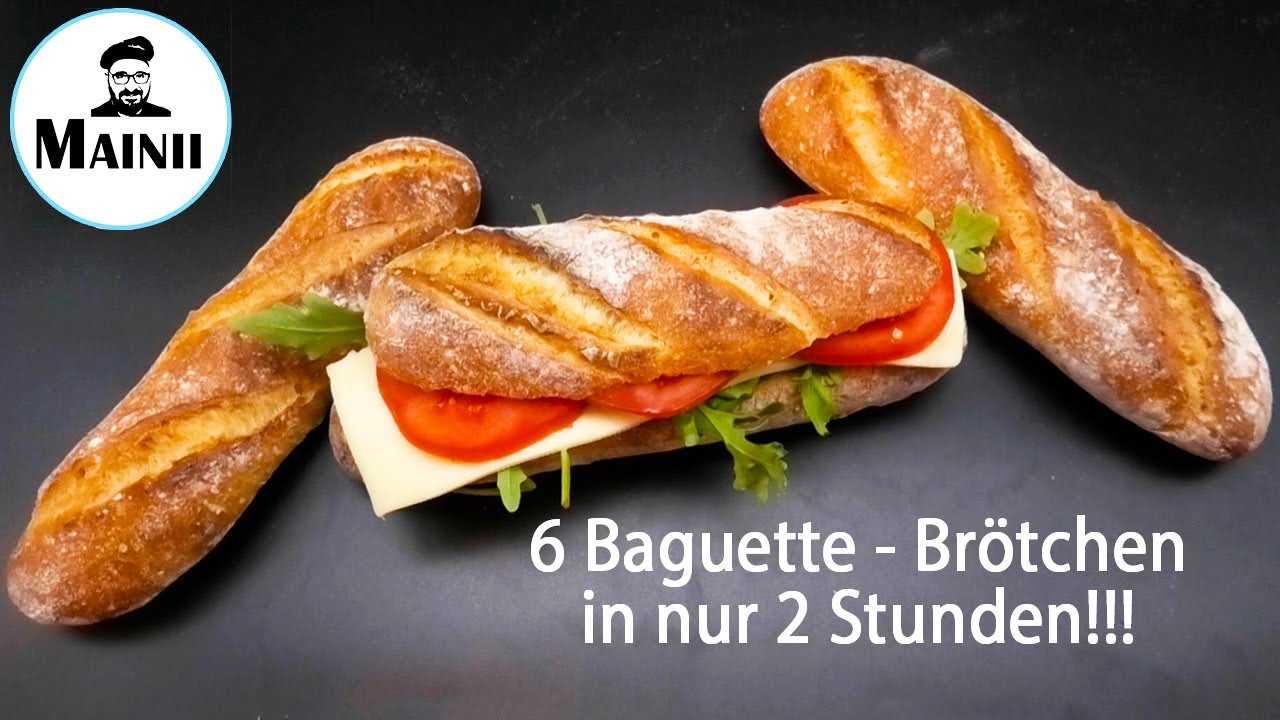 Schnelle Baguette Brötchen selber backen / Mini-Baguette-Brötchen