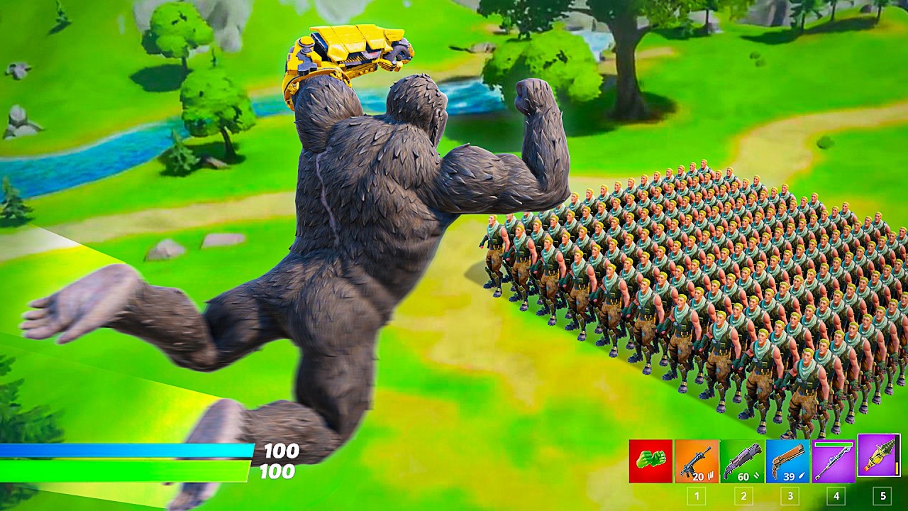 100 Men vs 1 Gorilla