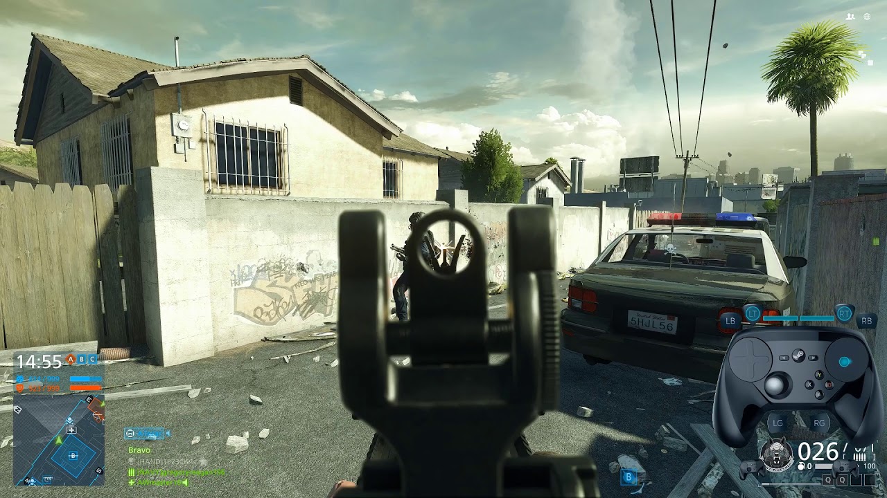 Battlefield Hardline Multiplayer Steam Controller PC Gameplay (With Controller Overlay)