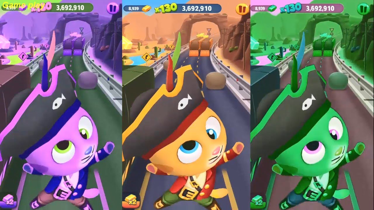 Colors Reaction Compilation Talking Tom Gold Run  Pirate Ginger in Medieval - GamePlay HD