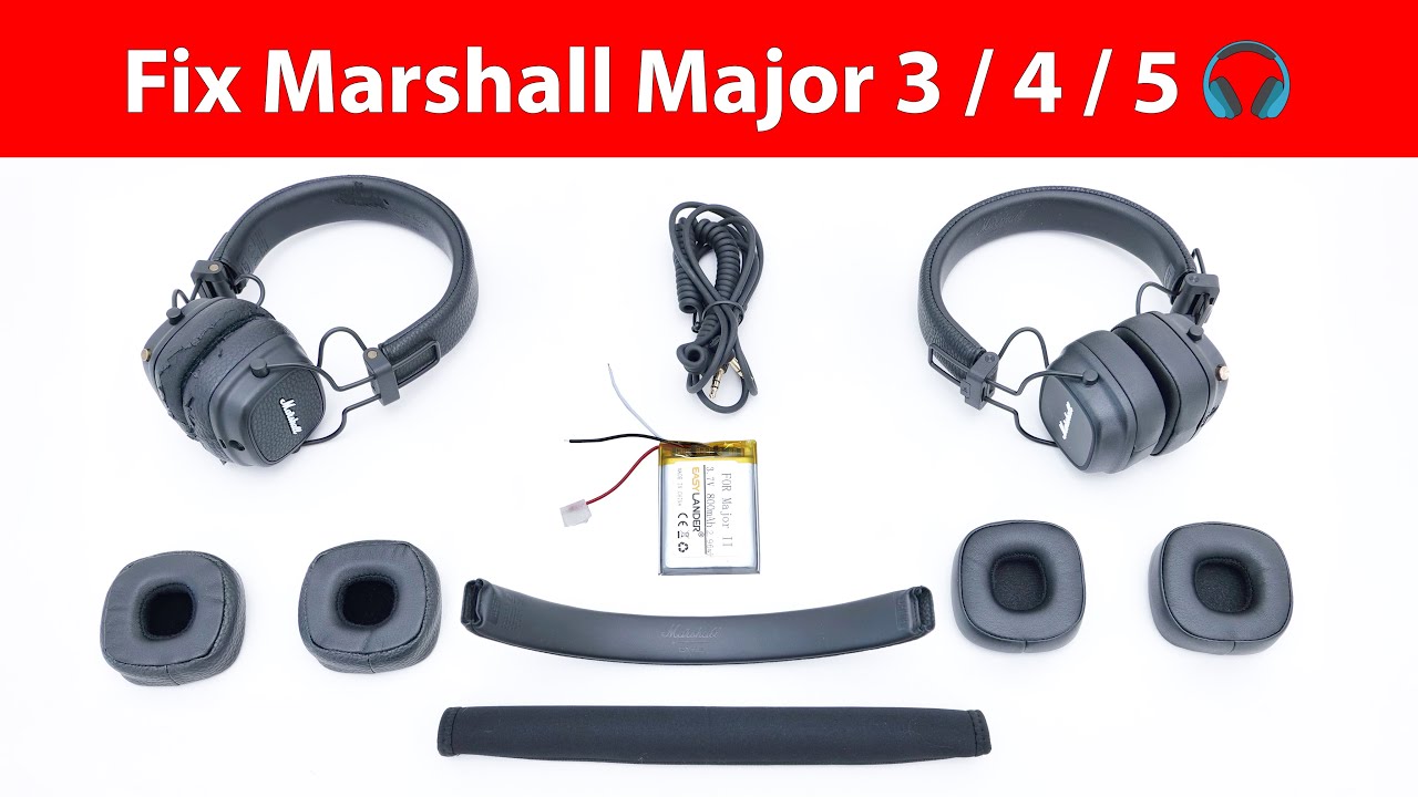 Полная реставрация Marshall Major III, IV, V – замена амбушюров, аккумулятора и оголовья
