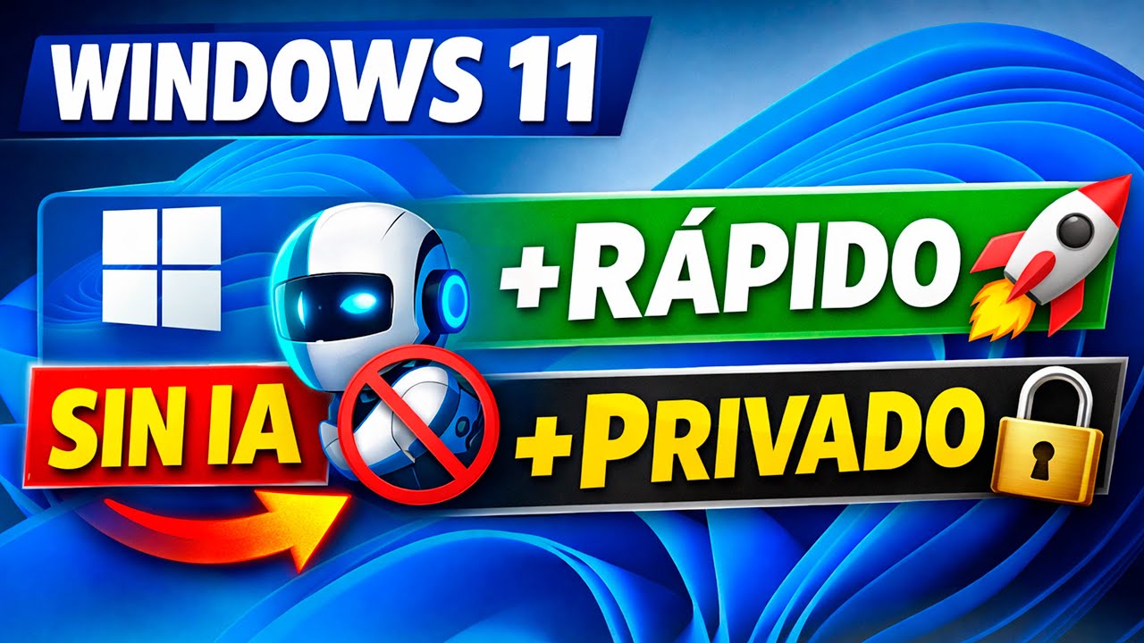 Cómo quitar la IA de Windows 11 25H2 (90%) | Más rendimiento y privacidad