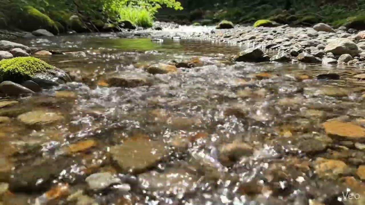 Stream Water Sounds Flowing Over Rocks | 1 Hour Nature Sounds tinnitus modulation