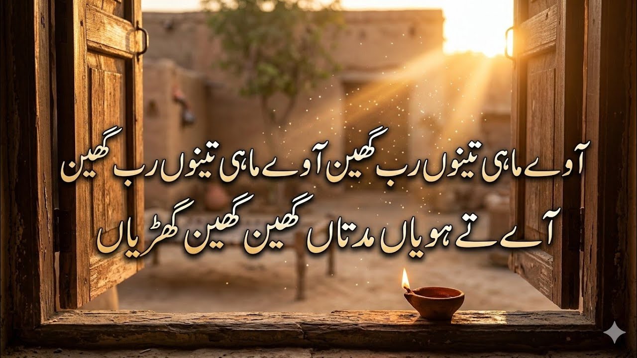 آ وے ماہی تینوں رب گھین آ وے ماہی تینوں رب گھین آ ے تے ہویاں مدتاںگھین گھین گھڑیاں 