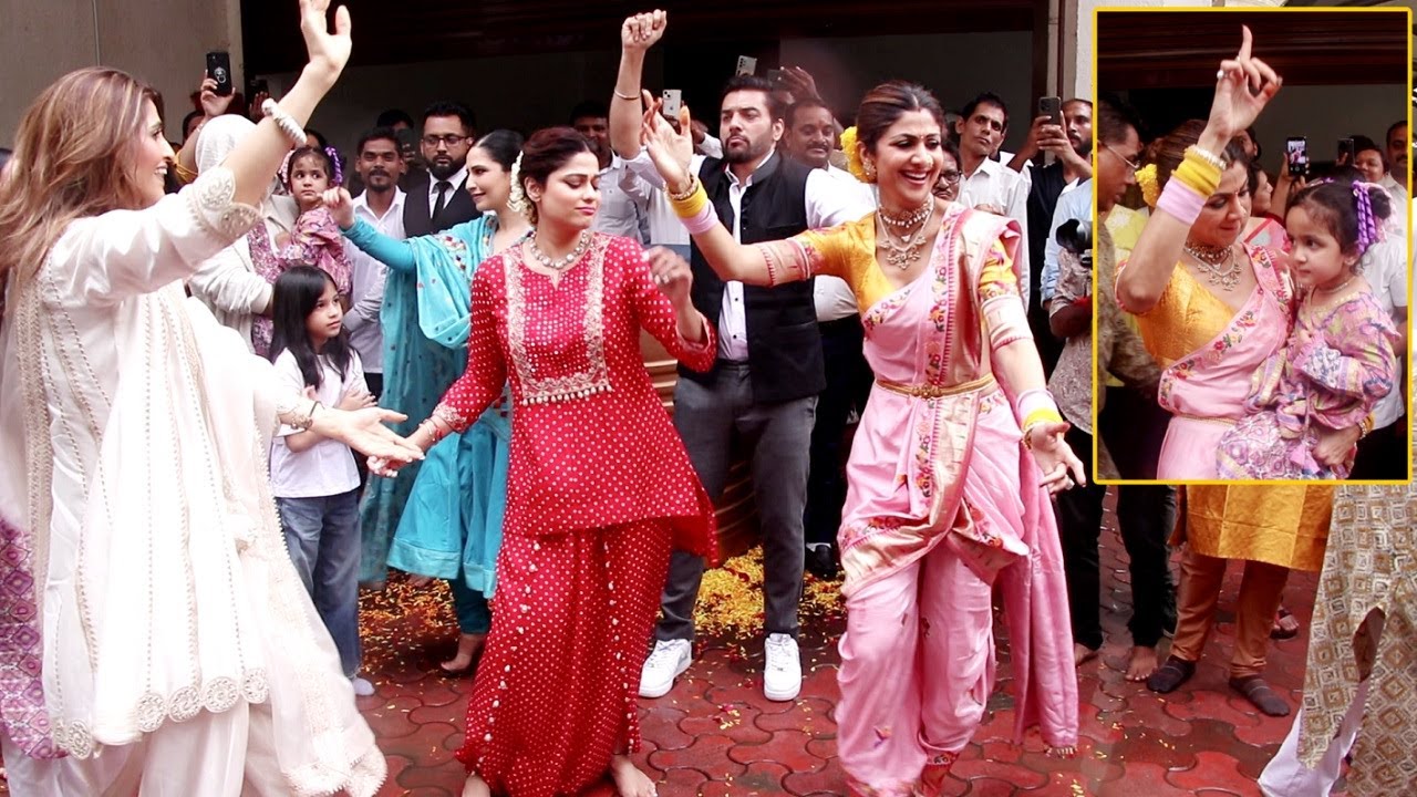 Shilpa Shetty Ganpati Visarjan 2023 Full Video | Shamita Shetty, Samisha Shetty, Viaan Raj Kundra