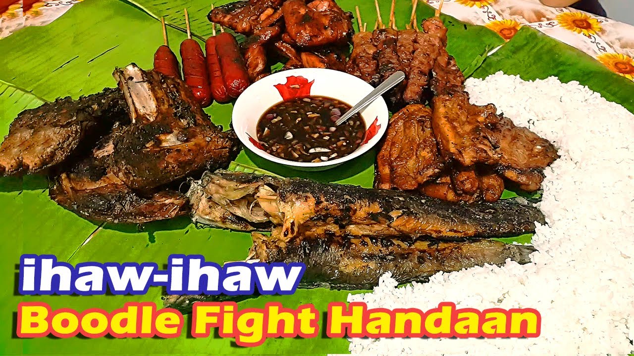 Food Vlog: ihaw-ihaw Boodle Fight Handaan (Pork & Wings BBQ + Tuna Panga + Hito) | HungreeCatt Cooks