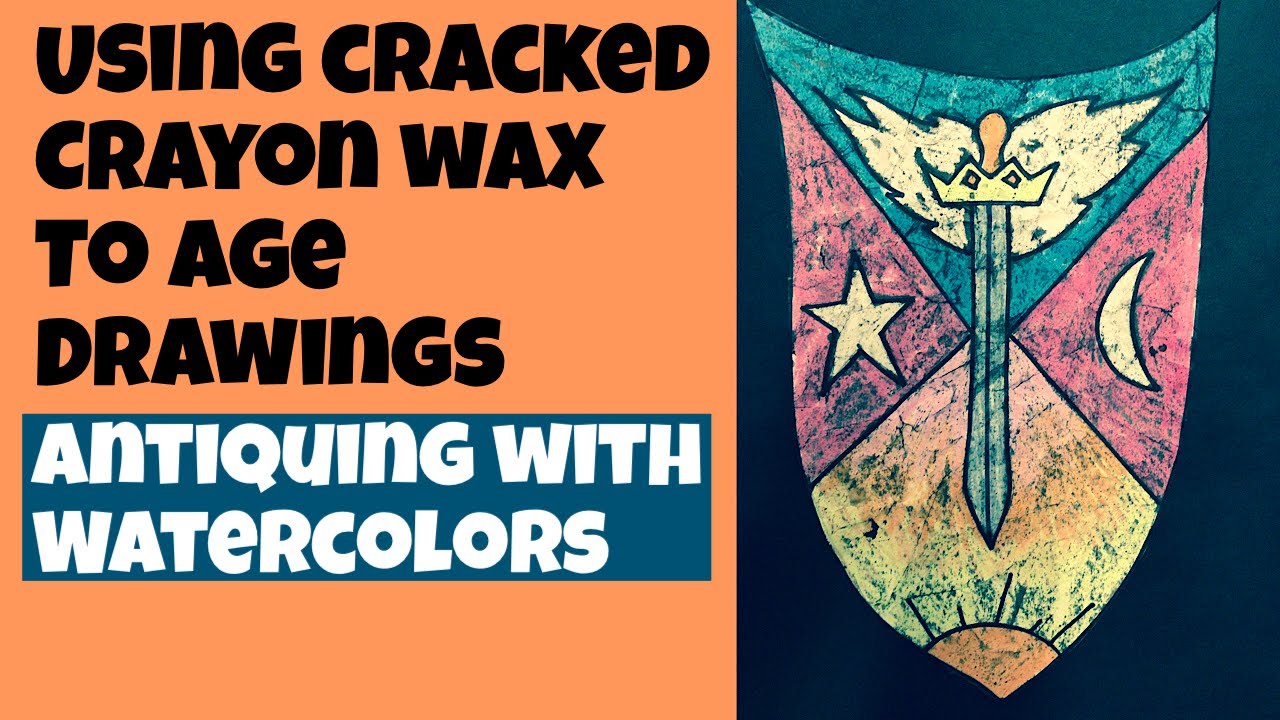 Using Cracked Crayon Wax to Age Drawings: Medieval Shields