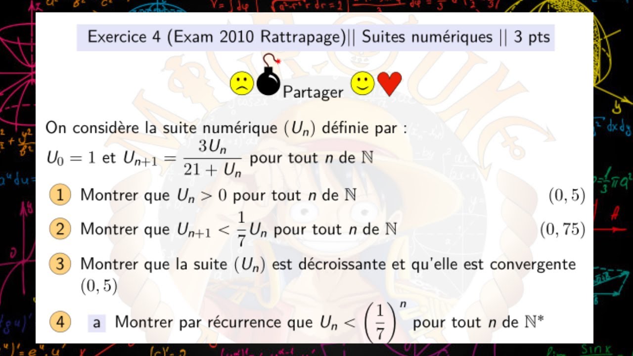 Examen National 2010 &mdash;Session De Rattrapage &mdash; Les Suites num&eacute;riques &mdash; 2 BAC PC/SVT