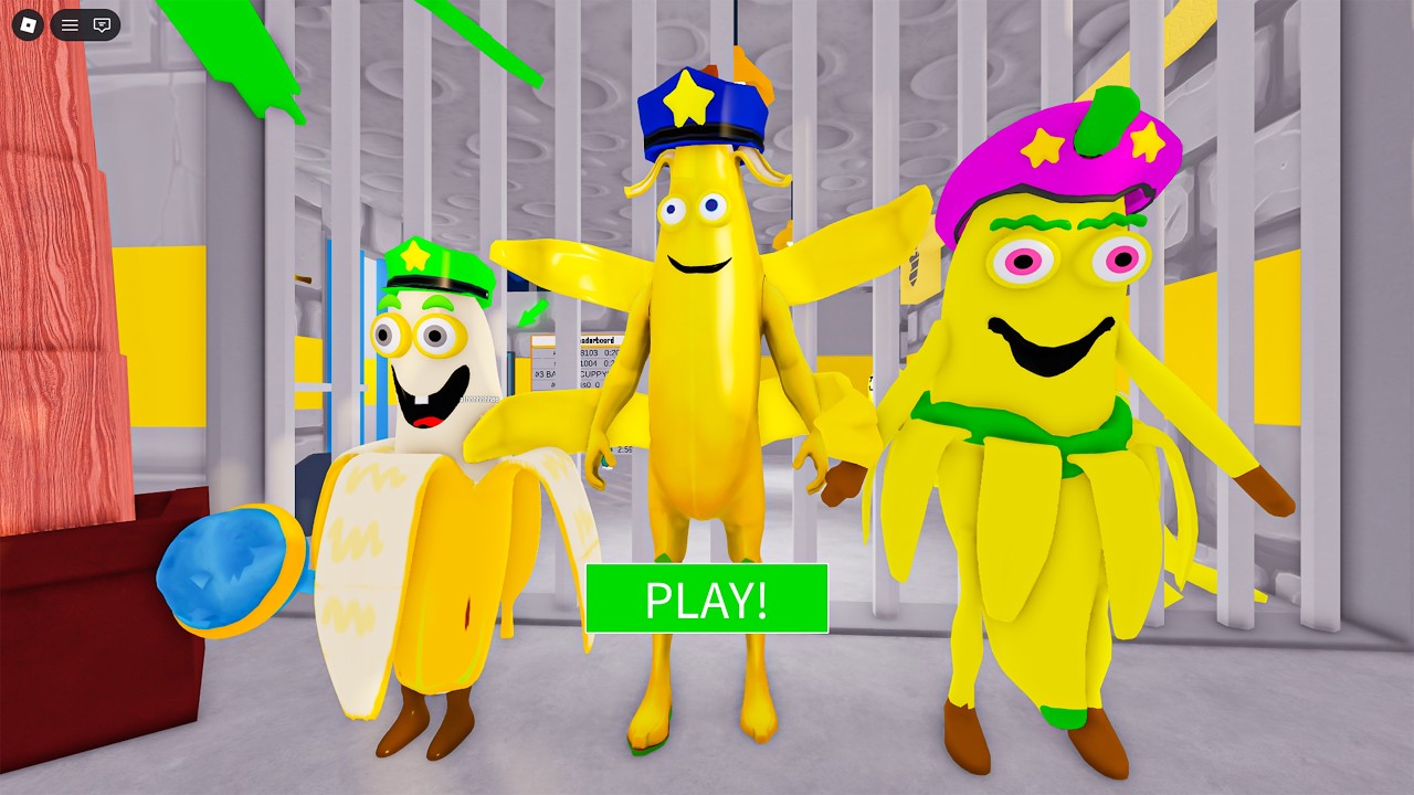 BANANA POLICE FAMILY PRISON RUN ESCAPE! Obby | Game is Hard Walkthrough