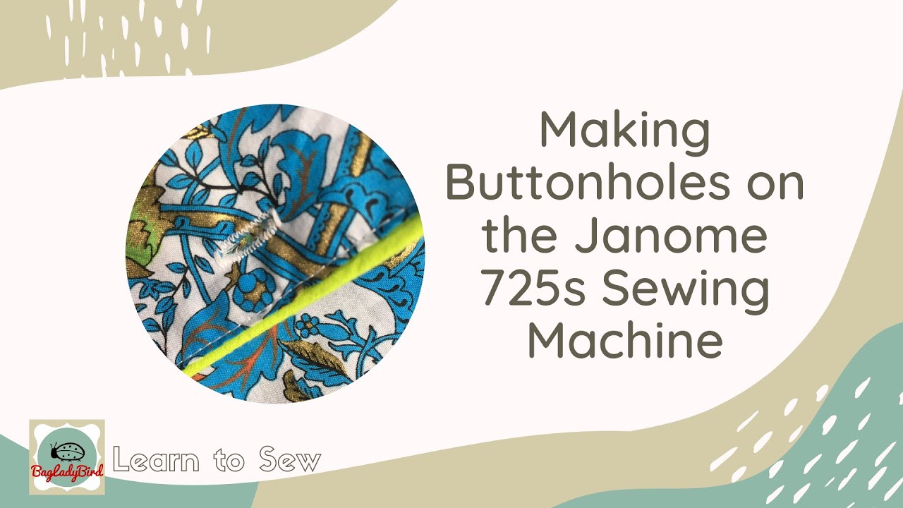 Изготовление петель на швейной машине Janome 725s с помощью функции выполнения петли за один шаг.