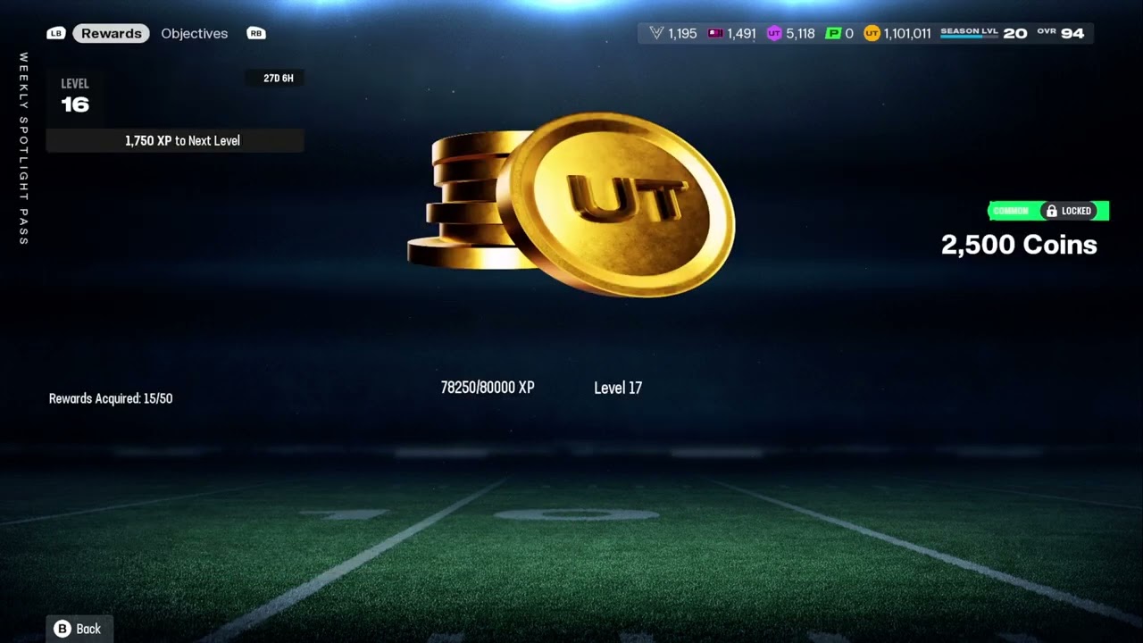 Madden 26 -Season 5 94 overall Level 20 New England Patriots Theme Team 59/29 p90