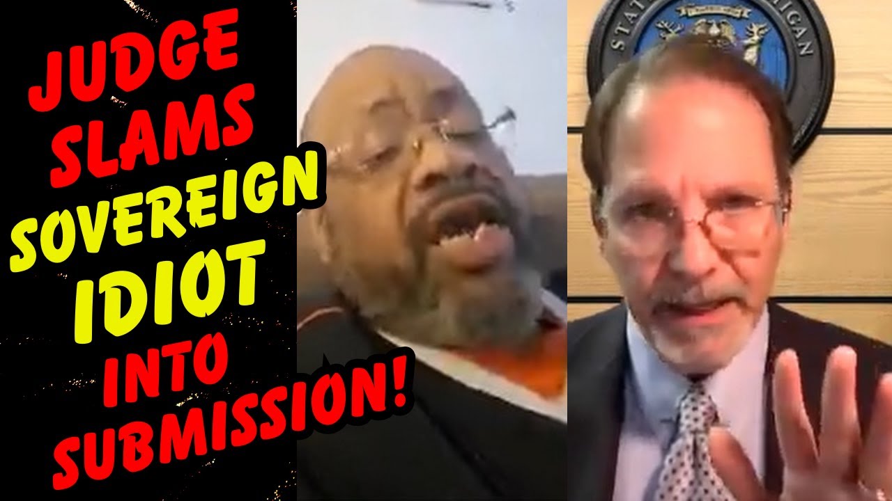 JUDGE SLAMS SOVEREIGN IDIOT INTO SUBMISSION UNTIL HE GIVES UP!  Awesome Sovereign Citizen Shut Down!