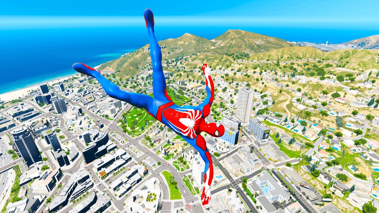 GTA 5 Spiderman Epic Jumps Compilation(GTA V Fails Funny Moments)