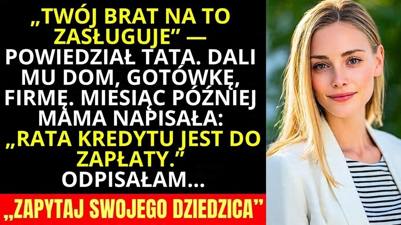 „TWÓJ BRAT NA TO ZASŁUGUJE” — POWIEDZIAŁ TATA  DALI MU DOM I FIRMĘ  A MIESIĄC PÓŹNIEJ…