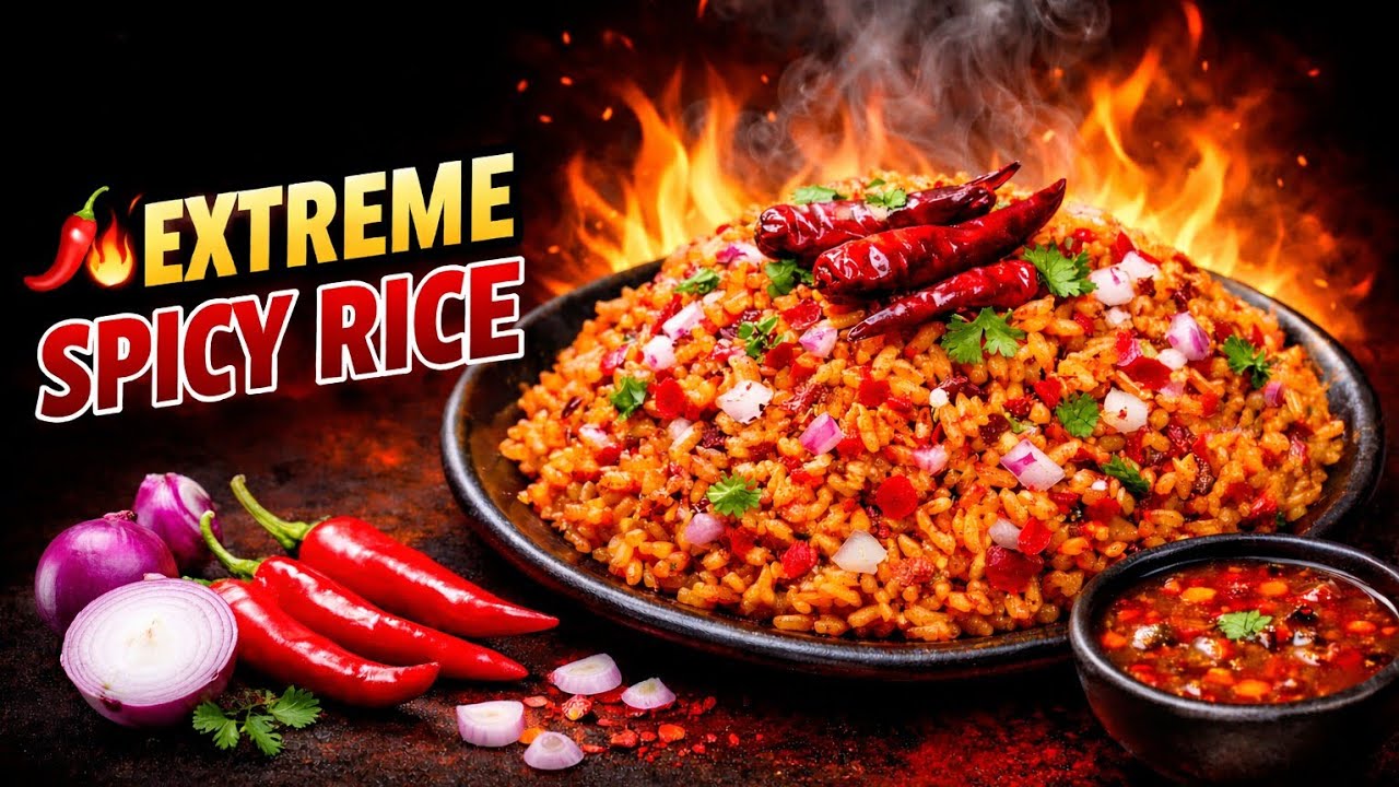 5 ನಿಮಿಷದ ಖಾರದ ಅನ್ನ( Hot Spicy Rice 🔥) | ತರಕಾರಿಗಳು ಬೇಕಾಗಿಲ್ಲ | 5 Minute Spicy Rice | No Vegetables 🥒