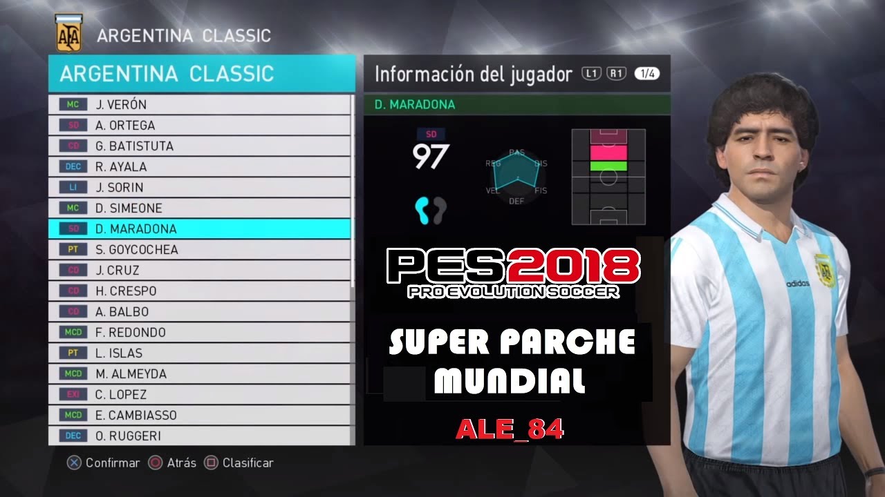 SUPER PARCHE PAÍSES CLÁSICOS PES 2018 PS4/PC ALE_84