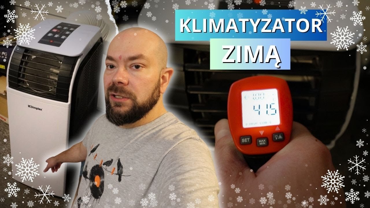 Ogrzewanie klimatyzatorem przenośnym zimą?! Koszty, temperatura, głośność.