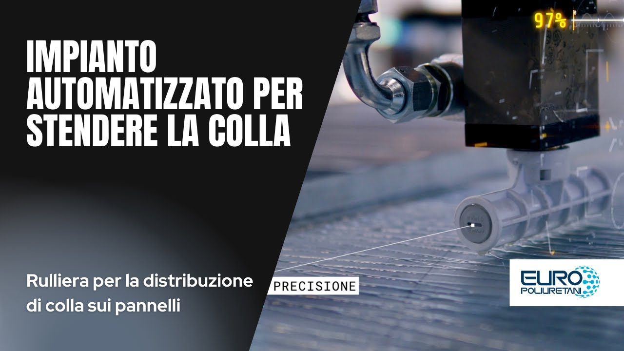Impianto automatizzato per stendere la colla poliuretanica