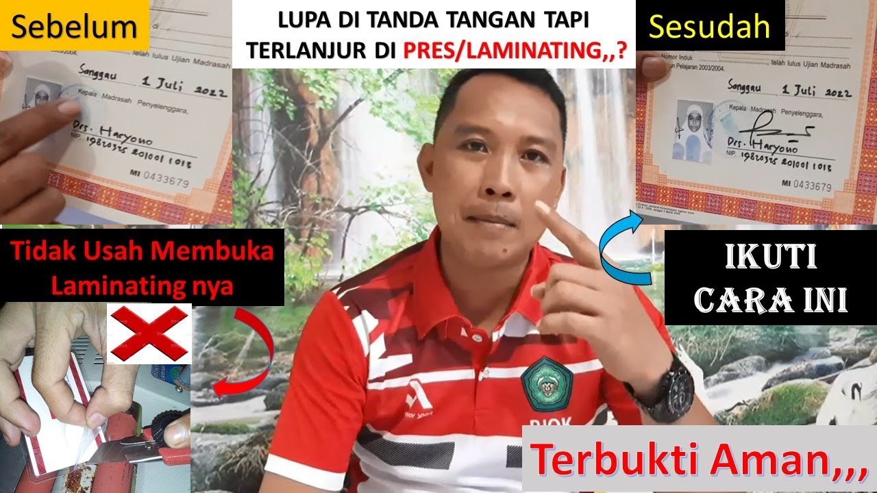 CARA MENGATASI LUPA TANDA TANGAN TANPA MEMBUKA LAMINATING.#ijazah #laminating