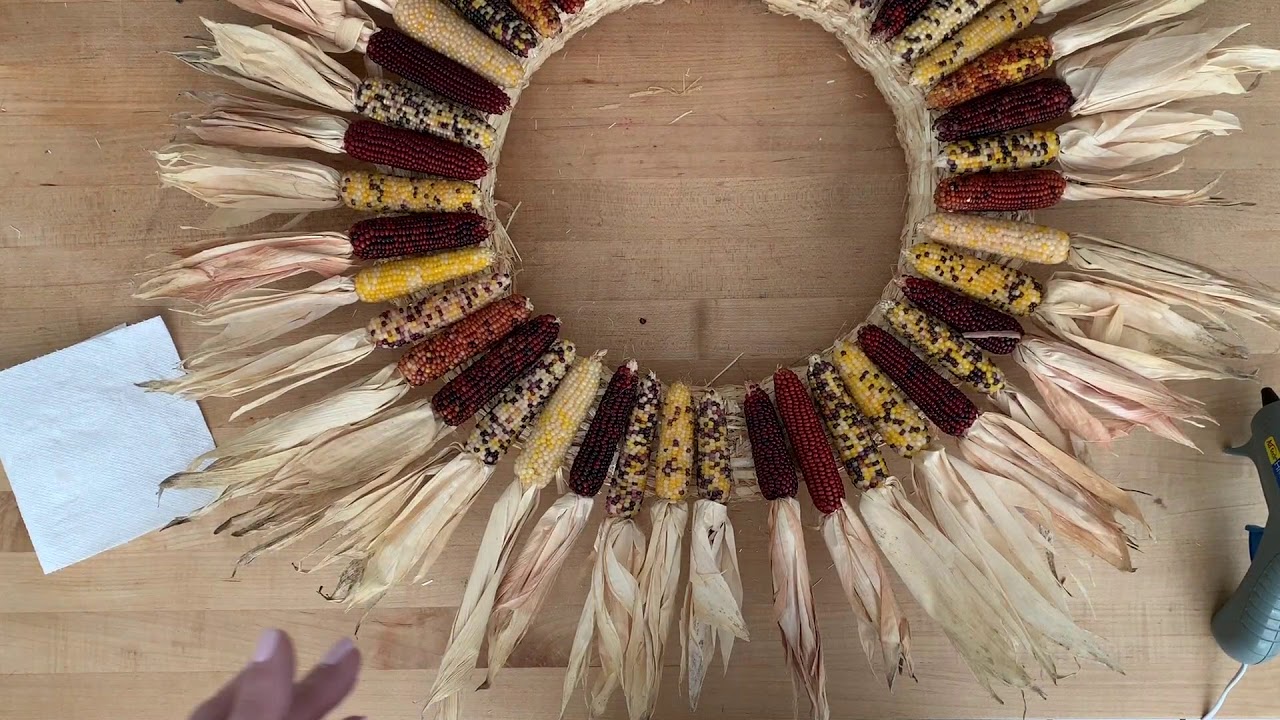 DIY Mini Indian Corn Wreath