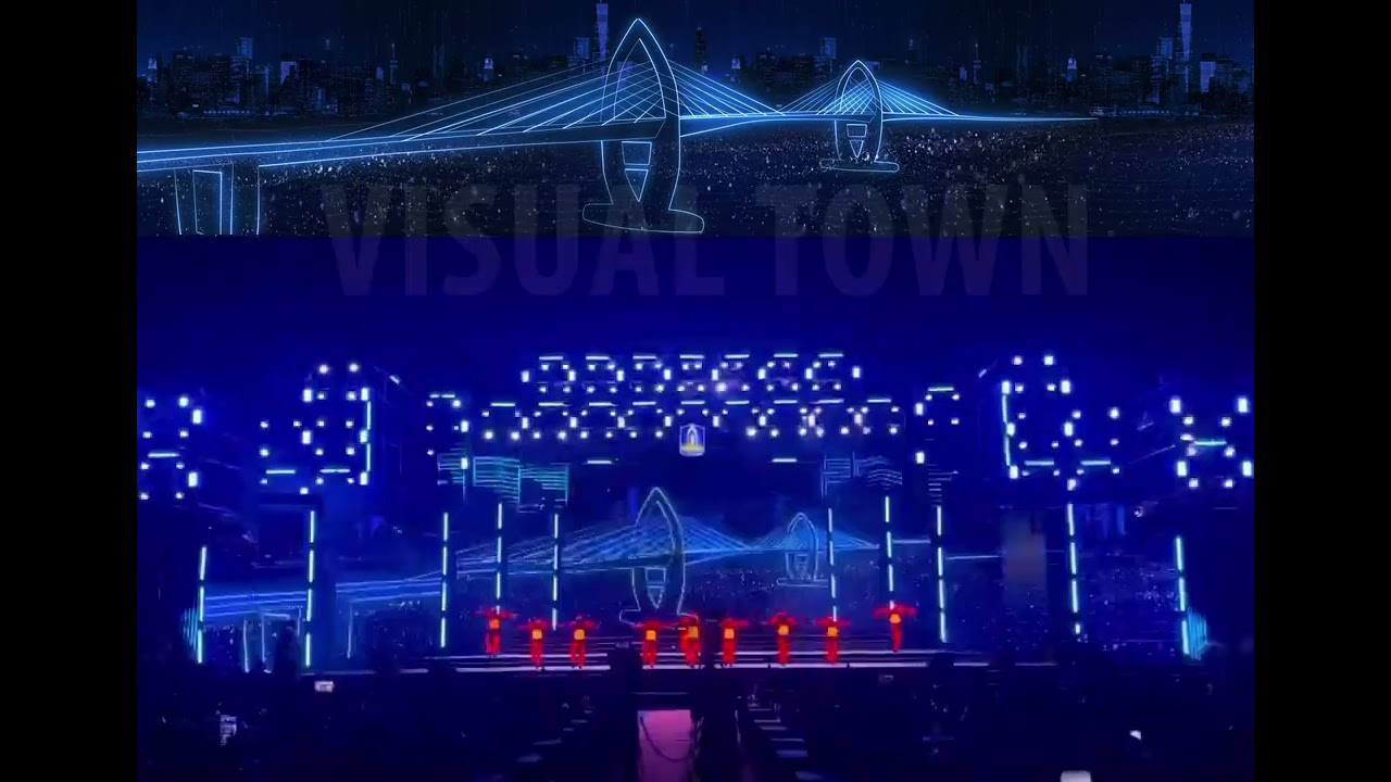 VISUAL TƯƠNG TÁC LEDDANCE + LASER MAPPING | VISUALTOWN | LỄ CÔNG BỐ TP PHÚ MỸ 2025