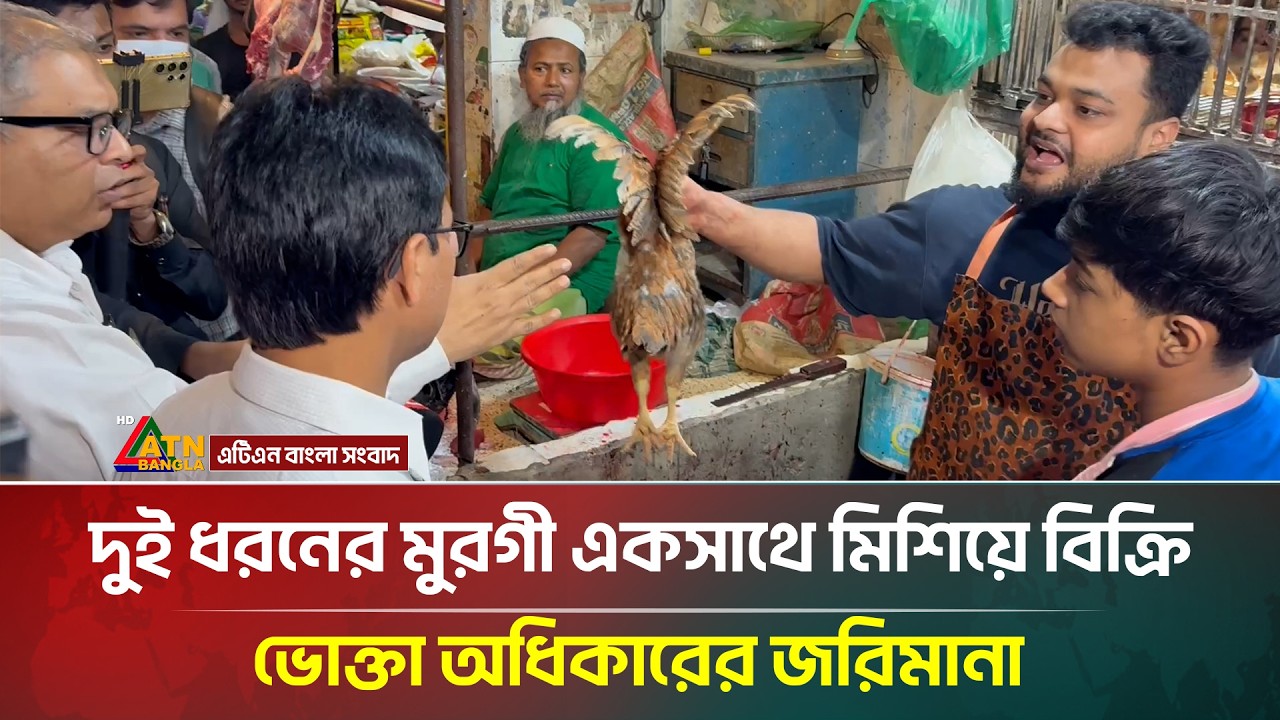 দুই ধরনের মুরগী একসাথে মিশিয়ে বিক্রি, ভোক্তা অধিকারের জরিমানা | ATN Bangla News