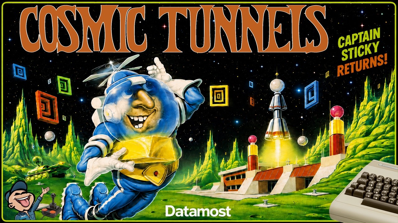 COSMIC TUNNELS – Commodore 64 (1984) | Datamost's Multi-Stage Space Adventure