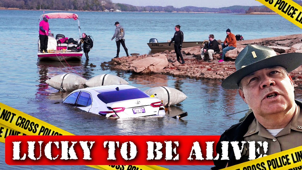 Woman Lucky to Be ALIVE After 55 mph Car Crash Into Lake!