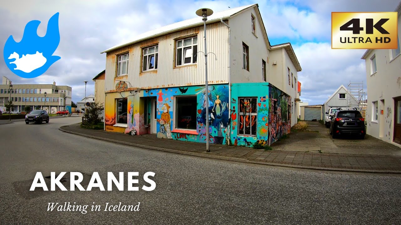Iceland Walking Tour - Akranes [4K]