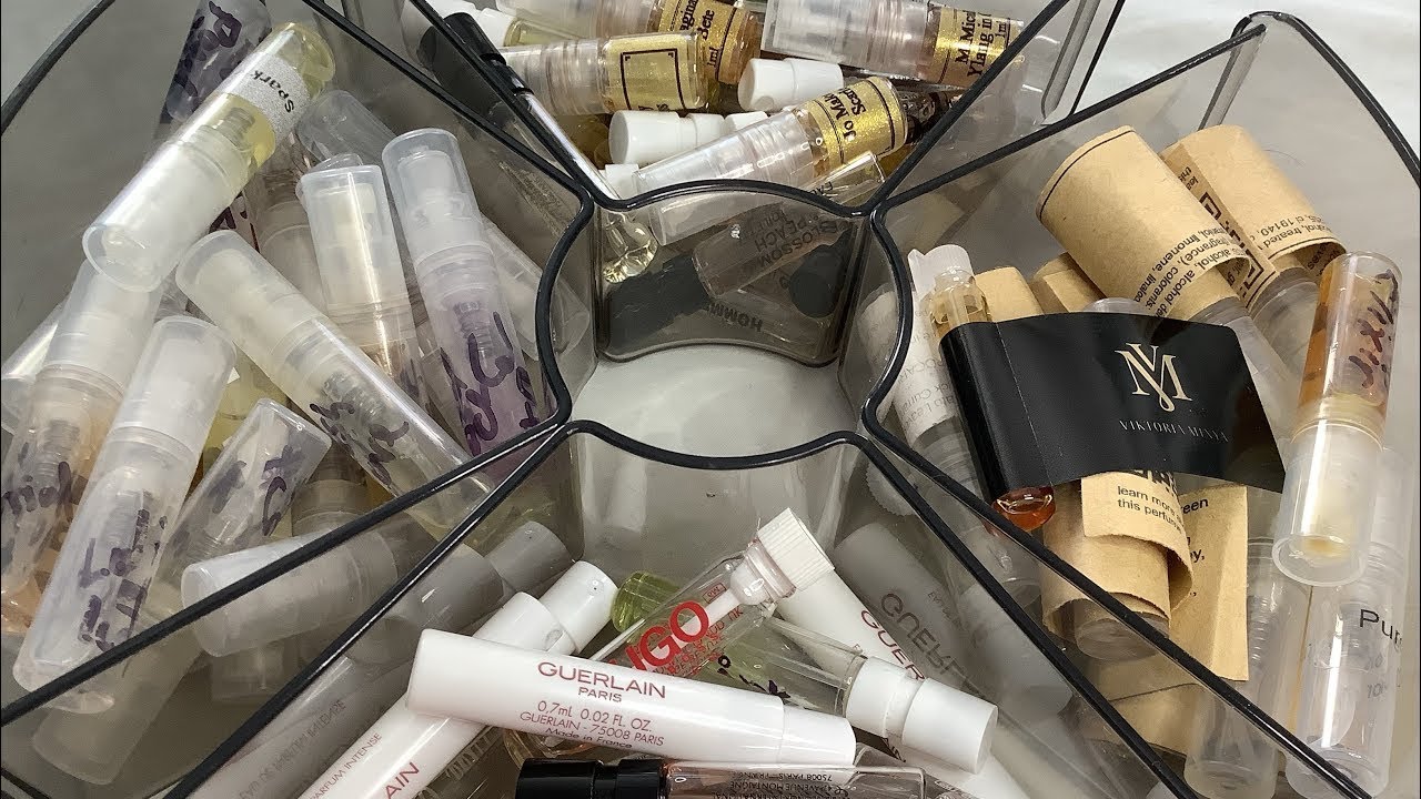 🗑️ Perfumes Sample declutter - trying to free up some space in these tiny drawers! 🗑️