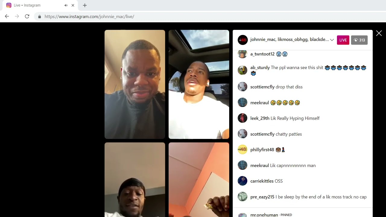 LIK MOSS CLOWNS BLACK DINERO ON LIVE WITH PHILLYFIRST48